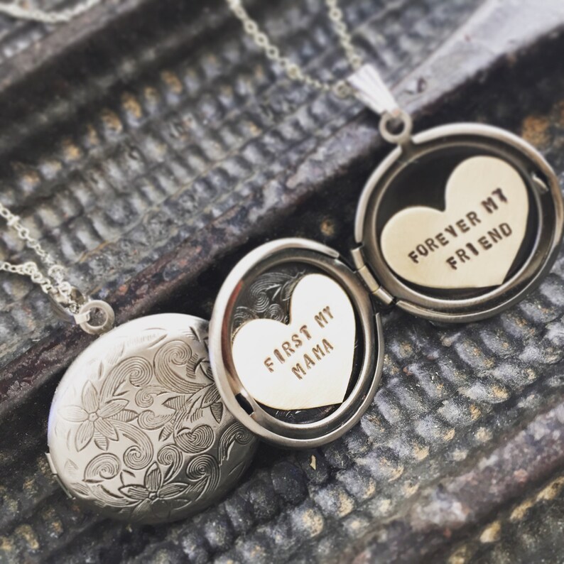Happy Mothers Day Locket Necklace ,We love You Locket Necklace, Personalized jewelry, Custom hand stamped, Personalized locket necklace image 6
