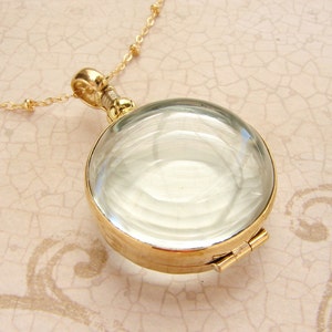 Oval beveled glass locket necklace, personalized oval heirloom custom glass locket necklace bridal wedding locket gift image 2