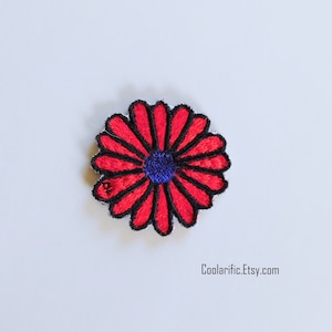 Red Flower Sticker Patch | Embroidery Red Flower Applique | DIY Decorative Accessories | Flower Craft Supply | Gift under 10