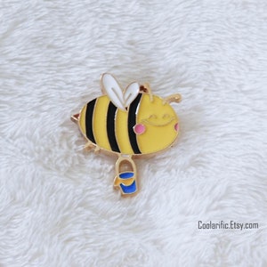 Yellow Bee Enamel Pin | Funny Brooch Pin | Personalized Decorative Accessories | Cute Trendy Gift Idea | Stocking Stuffer | Animal Bug Pin
