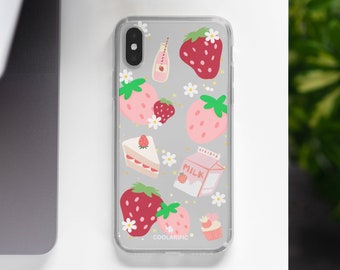Kawaii Strawberries Clear Case for Samsung