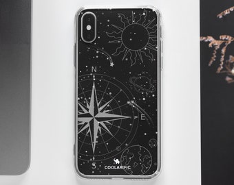 Constellation Planets Stars Compass Black Clear Case for Samsung