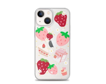 Kawaii Strawberries Clear Case for iPhone®