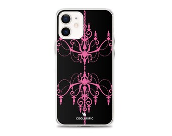Black Pink Chandelier Clear Case for iPhone | Trendy Goth iPhone Case | Free Shipping within the US