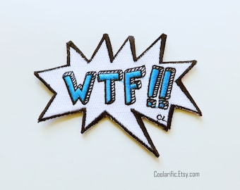 WTFステッカーパッチ：漫画刺繍パッチ