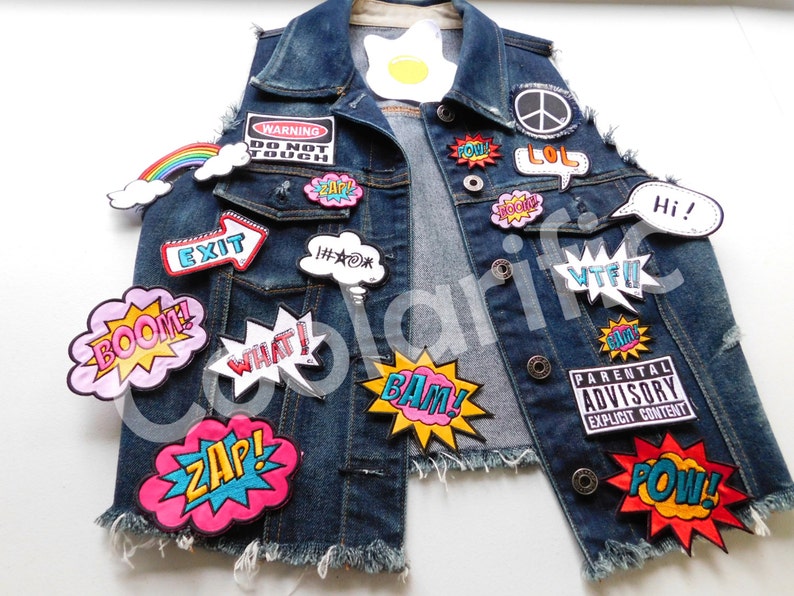 POW Sticker Patch Cartoon Comic Sticker Accessories Backpack Journal Shoes Jacket Denim T-shirt image 5