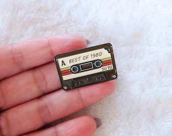 Retro Cassette Tape Enamel Pin 80s 90s Classic Theme Music Accessories