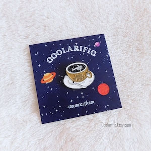 Space man Enamel pin | Astronaut Pin collection | Cute Accessories | Coffee Cup Outer space | Planet Star | Funny Quote pin | DIY Craft