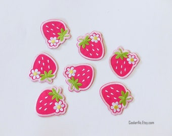 Strawberry Sticker Patch: Pink Floral No-Sew Applique