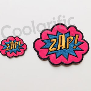 ZAP Action word Sticker Patch Word bubble Comic book Pop art caption embroidery Patch Comic book Sound effects Onomatopoeia image 1