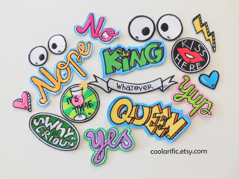 WTF Sticker Patch Cartoon Comic Embroidery Patch Gift idea for friend Speech Bubble Word Balloon image 5