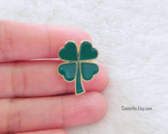 Lucky Four Leaf Clover Enamel Pin: St Patrick's Day Accessory