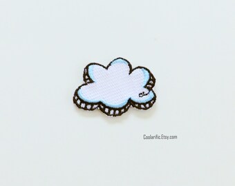 Toppa adesiva Blue Cloud: applicazione ricamata (1,5 x 1 pollici)