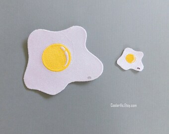 Egg Sticker Patch: Gestickte Sunny Side Up Applikation
