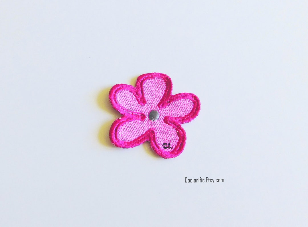Pink Flower Sticker Patch | Flower Embroidery Patch | Flower Applique ...