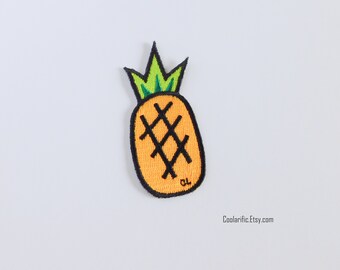 Pineapple Sticker Patch: Summer Embroidery Applique