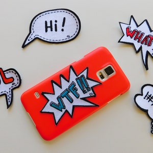 WTF Sticker Patch Cartoon Comic Embroidery Patch Gift idea for friend Speech Bubble Word Balloon image 3