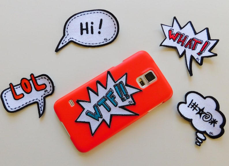 WTF Sticker Patch Cartoon Comic Embroidery Patch Gift idea for friend Speech Bubble Word Balloon image 3