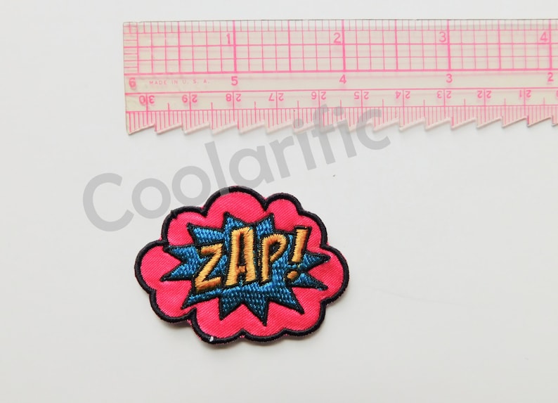 ZAP Action word Sticker Patch Word bubble Comic book Pop art caption embroidery Patch Comic book Sound effects Onomatopoeia image 3