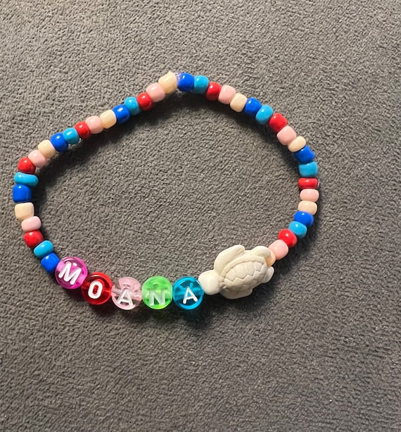Disney- Moana- Bead Bracelet- Size inches -Turtle- Epcot- Disney World-