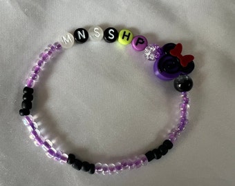 Glow in the Dark Halloween Bead Bracelet – Disney Minnie Mouse Party