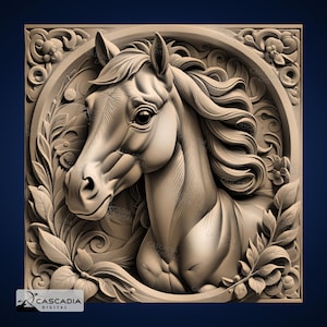 Lindo potro de caballo poni - Imagen PNG 4K grabada con láser, mapa de profundidad, ilusión 3D de pizarra de madera - Animales, vida salvaje, naturaleza, niños 1466