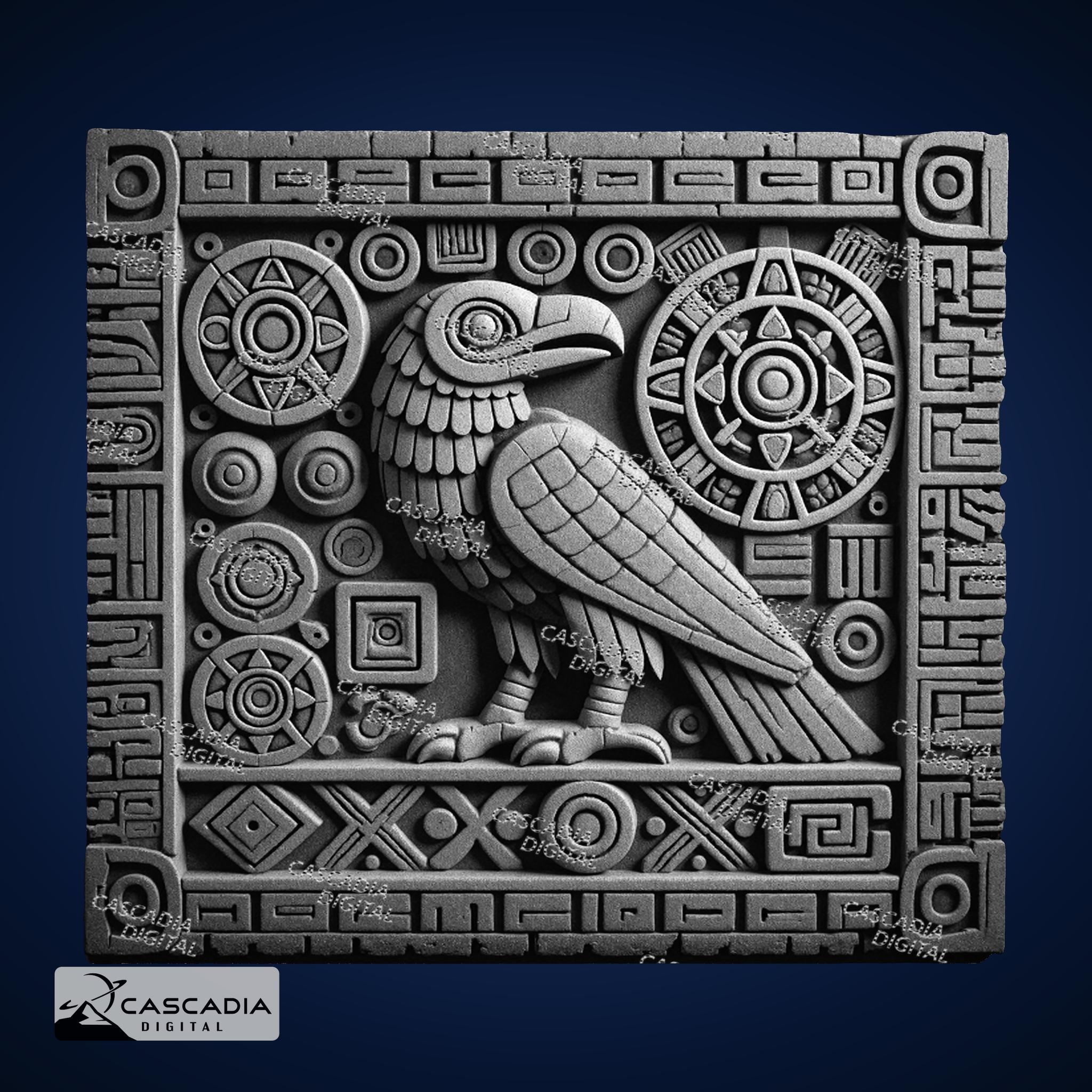 Eagle Raven Aztec - Laser PNG, Depth Map, and SVG for Glowforge and ...