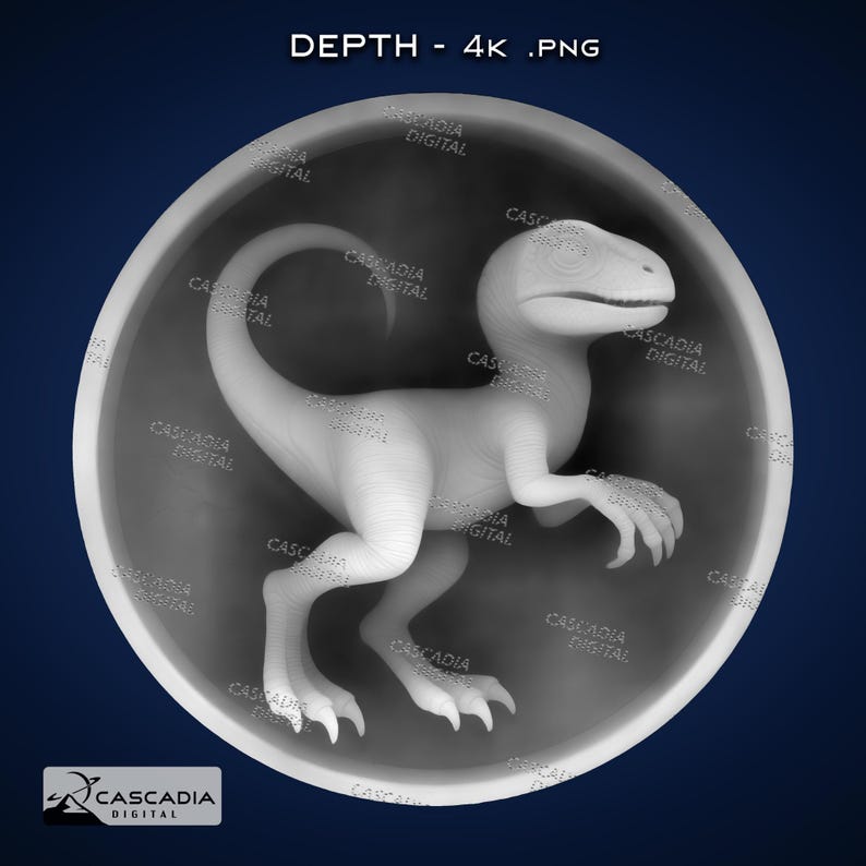 Raptor Baby Round - Laser PNG, Depth Map, and SVG for Glowforge and ...