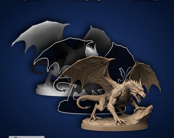 Drache auf Felsen einzeln - Laser PNG, Tiefenkarte und SVG für Glowforge und LightBurn