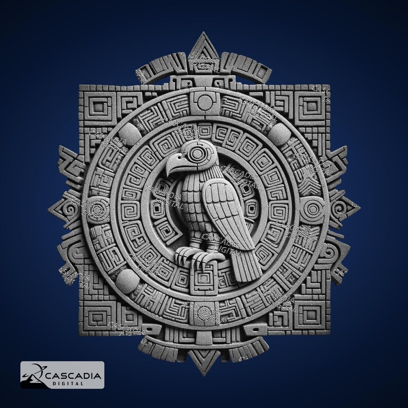 Eagle Raven Aztec - Laser PNG, Depth Map, and SVG for Glowforge and ...