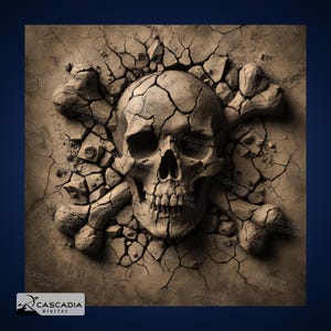 Skull Crossbones - Laser Gravur 4K PNG Bild, tiefen Karte, Holz Schiefer 3D Illusion - Halloween Piraten Skelett Tod gothic 1460