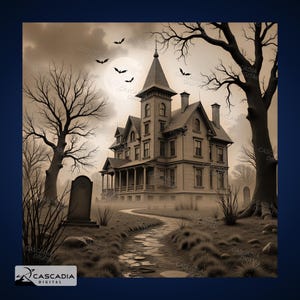 Haunted Mansion Halloween Photo - Laser Engrave 4K PNG Image, Wood Slate 3D Illusion, Laser Burn -  spooky haunted house 1638