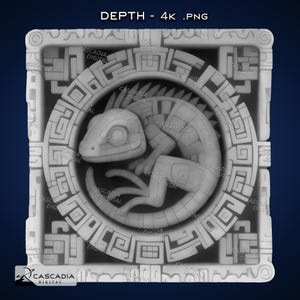 Lizard Aztec - Laser PNG, Depth Map, and SVG for Glowforge and ...