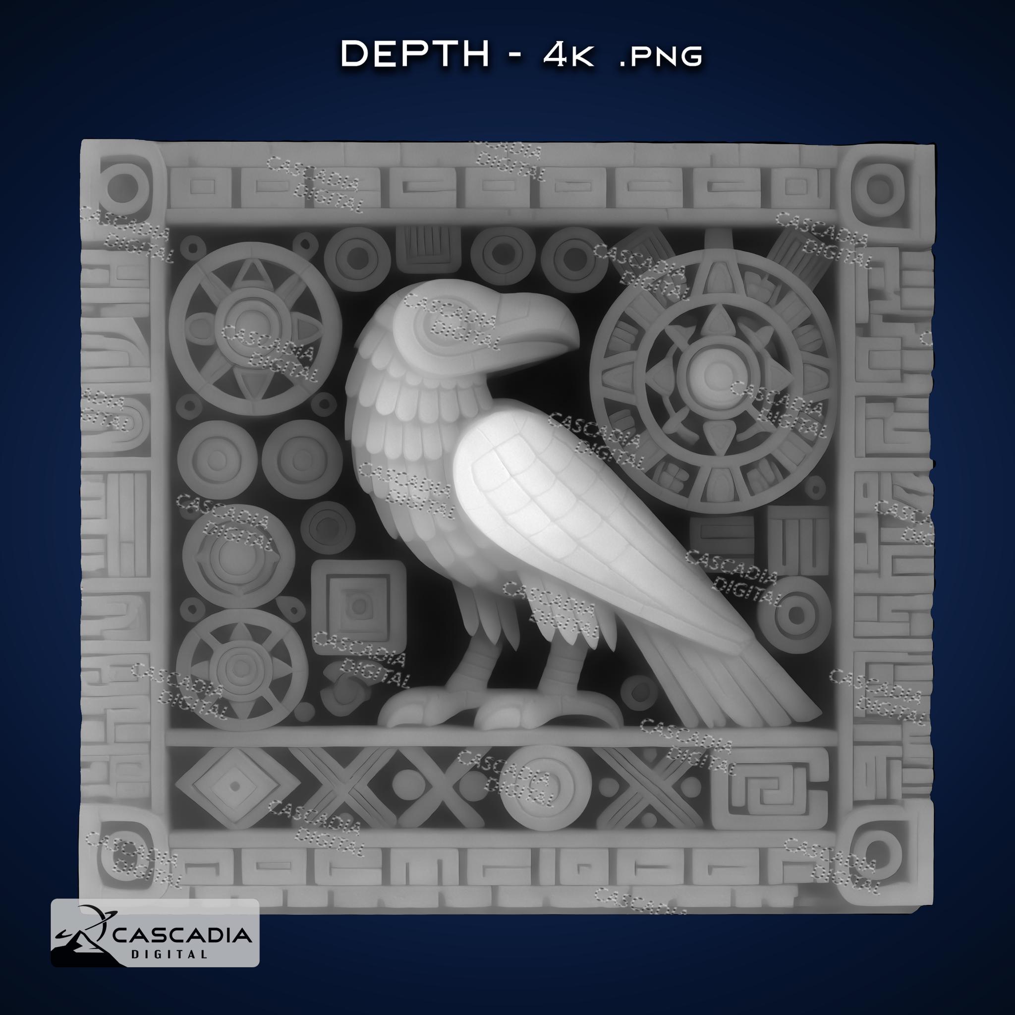 Eagle Raven Aztec - Laser PNG, Depth Map, and SVG for Glowforge and ...