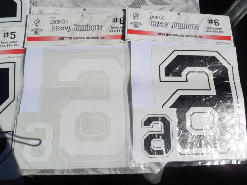 IronOn Jersey Numbers in Black or White in Number 2 5 and 6 Etsy