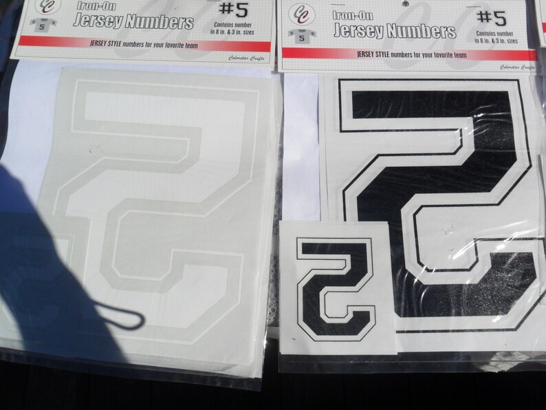 IronOn Jersey Numbers in Black or White in Number 2 5 and 6 Etsy