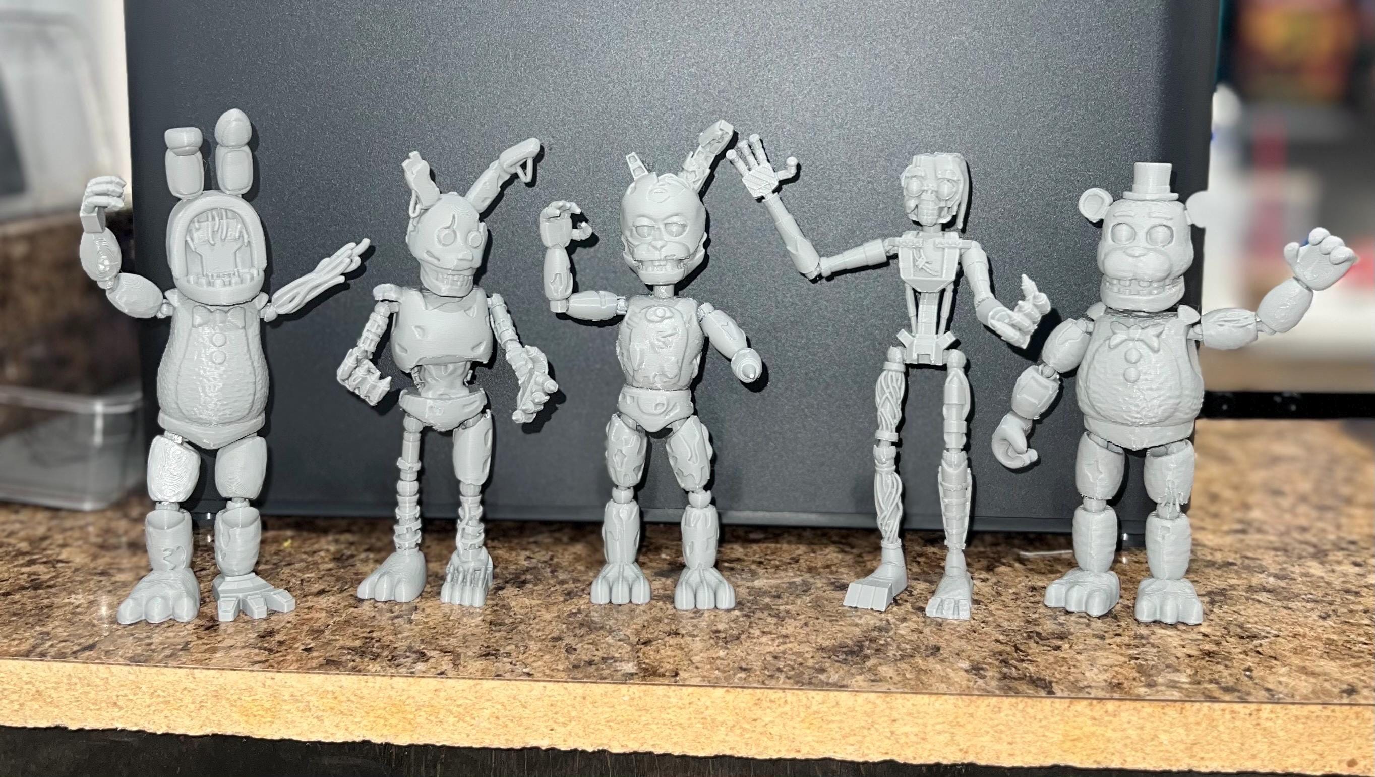 5 Pack Scraptrap, Burntrap, Withered Bonnie, Withered Freddy, the