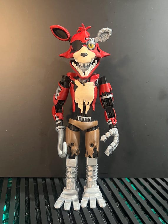 Withered Foxy Articulating Custom Figure FNAF Five Nights at
