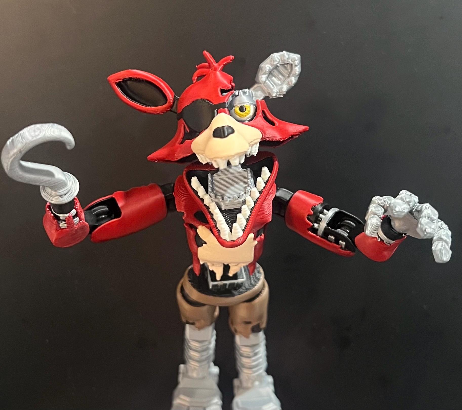 Withered Foxy Articulating Custom Figure FNAF Five Nights at