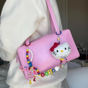 Kawaii Puppe Taschenanhänger | Braun oder Weiß Puppencharme | Entzückendes koreanisches Taschen-Accessoire | Geschenk für Sie | Geschenk für beste Freundin