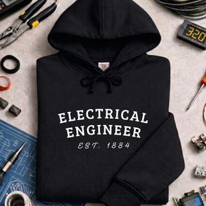 Sudadera con capucha de ingeniero eléctrico, estilo universitario vintage, Est. 1884 Apparel