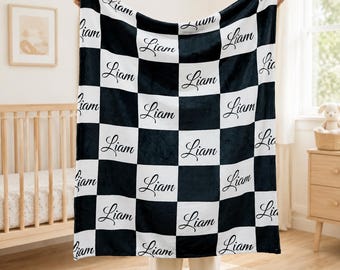 Personalized Flannel Baby Blanket, Custom Name Blanket