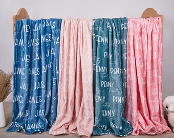 Manta personalizada para bebé, manta personalizada para recién nacido, manta con nombre, manta para bebé, manta con nombre, regalo para niña, regalos de Navidad.