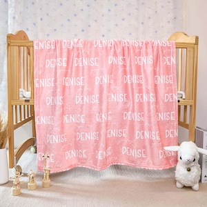 Newborn Name Swaddle Blanket，Custom Baby Name Blanket, Custom Name blanket ,Great Gift for Birthday, Christmas，Baby Shower Gift