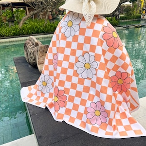 Personalized Beach Towel, Custom Name Towels, Microfiber & Premium Options, Bachelorette Party Towel, Vacation Gift, Retro Multi Style gifts