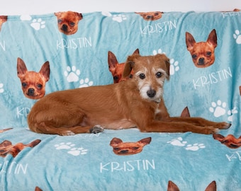 Individuelle Haustierdecke mit Haustierfoto + Name Individuelle Hundedecke Personalisierte Hundedecken Katzenbilddecke Haustier-Fotodecke Weihnachtsgeschenke