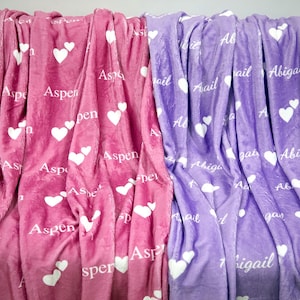 Personalized Name Blanket for Your Children,Customized Name Baby Blankets for Newborn,Custom Flannel Blanket,Baby Gift,Girl Blanket Gift