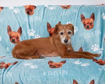 Personalisierte Hundedecke mit Namen | Personalisierte Hundedecke | Benutzerdefinierte Haustier Foto Decke | Personalisiertes Hundeliebhaber Geschenk | Geschenk für Haustier