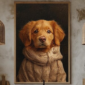 Vintage Golden Retriever Art Poster: Minimalist Dog Mom Gift (Digital Download)