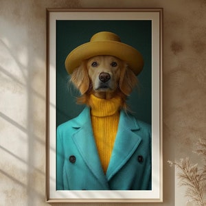 Royal Golden Retriever Portrait: Dog Oil Painting (Digital Download)